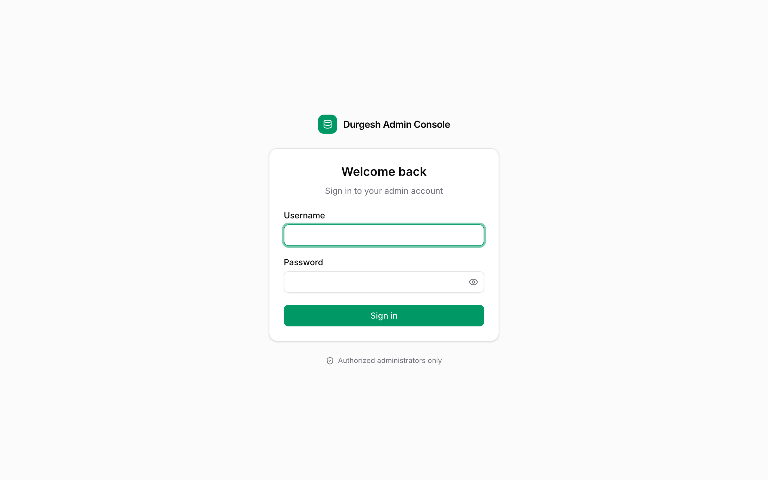Login page