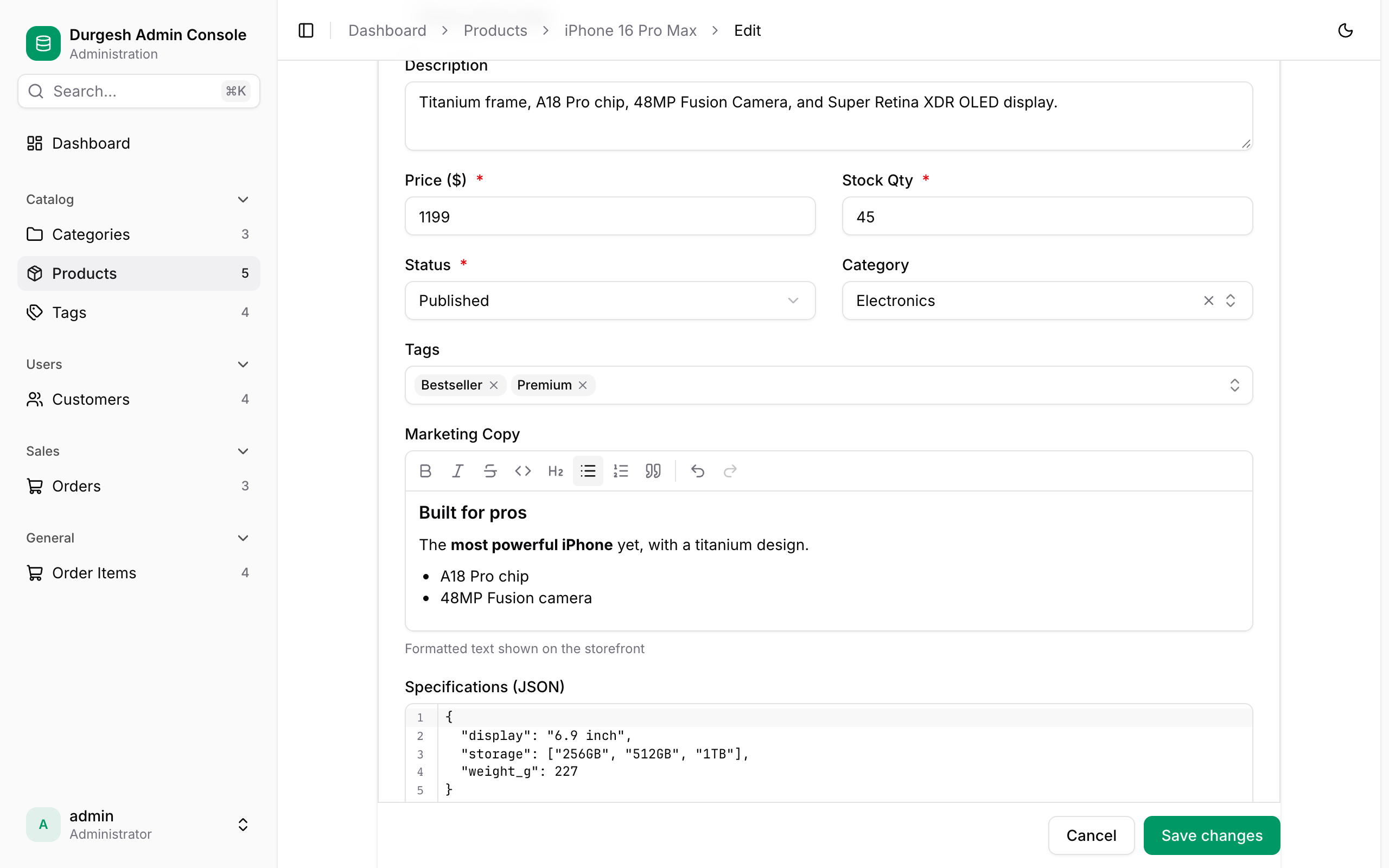 Rich text and code editors
